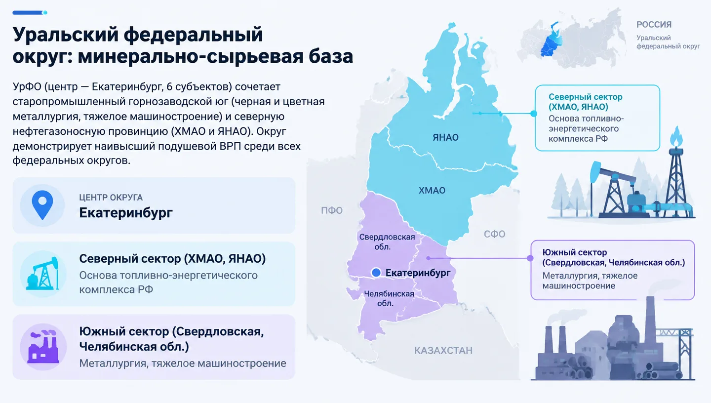 Уральский федеральный округ: минерально-сырьевая база