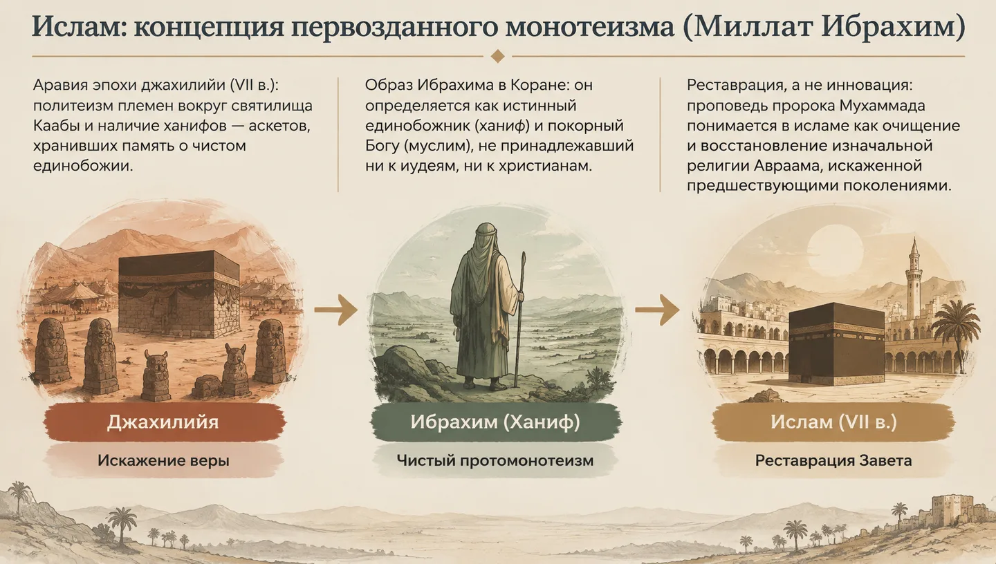 Ислам: концепция первозданного монотеизма (Миллат Ибрахим)