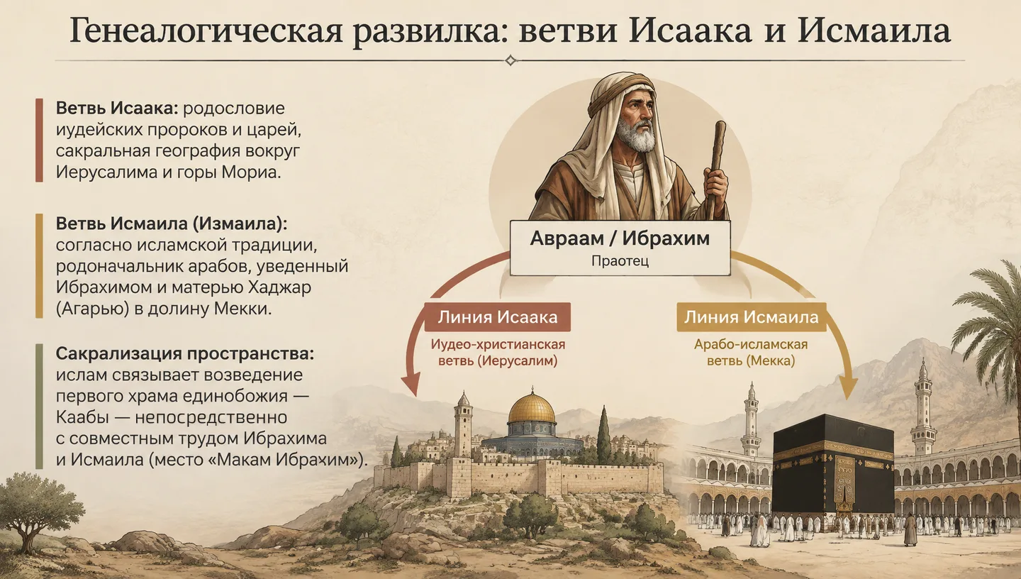 Генеалогическая развилка: ветви Исаака и Исмаила