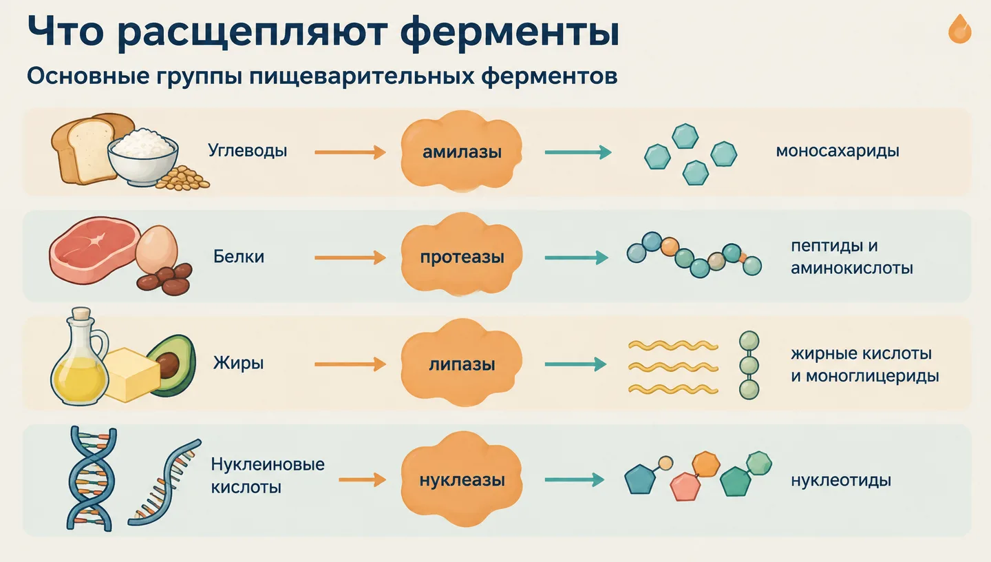 Что расщепляют ферменты