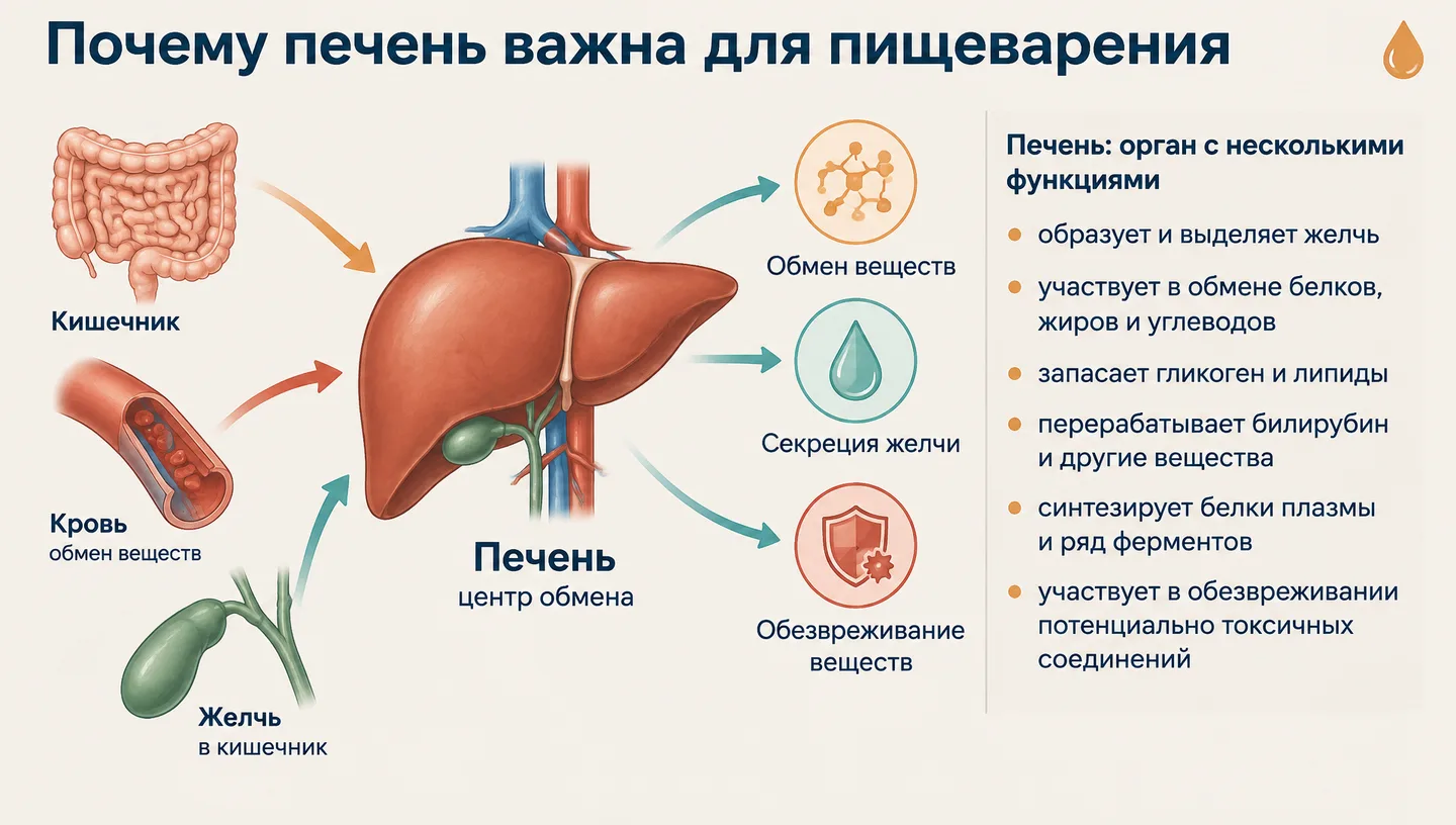 Почему печень важна для пищеварения