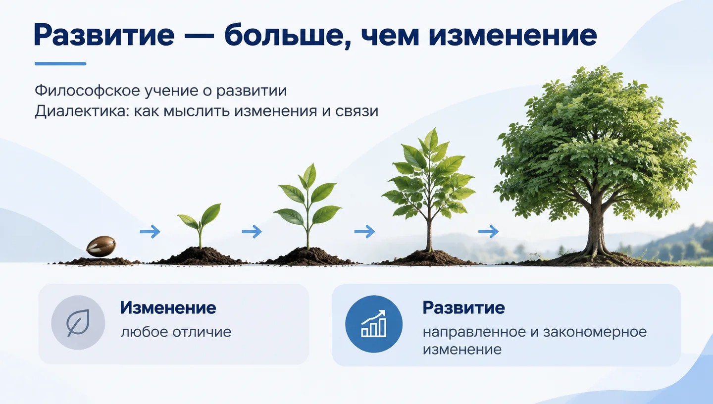 Первый слайд: Развитие — больше, чем изменение