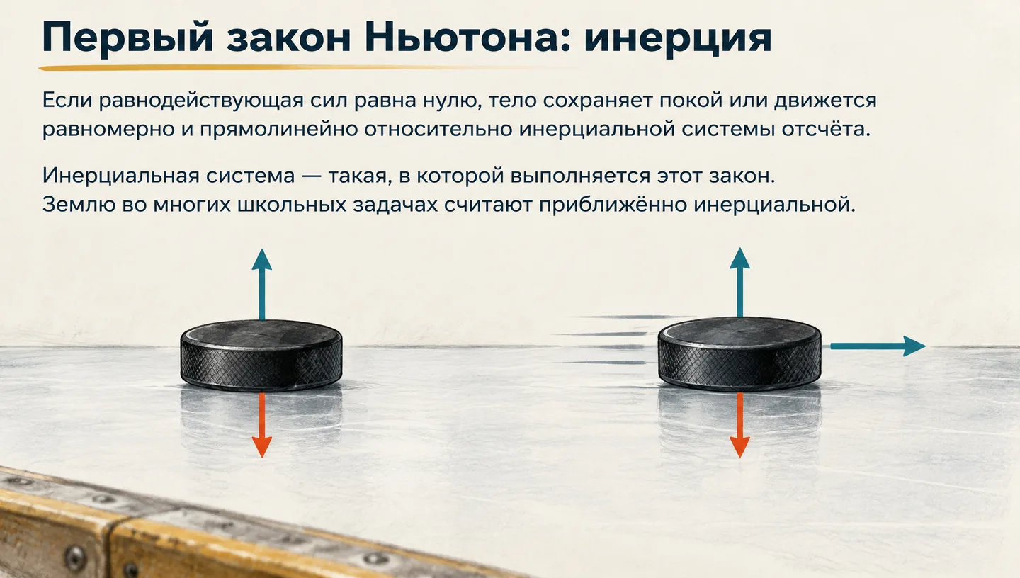 Первый закон Ньютона: инерция
