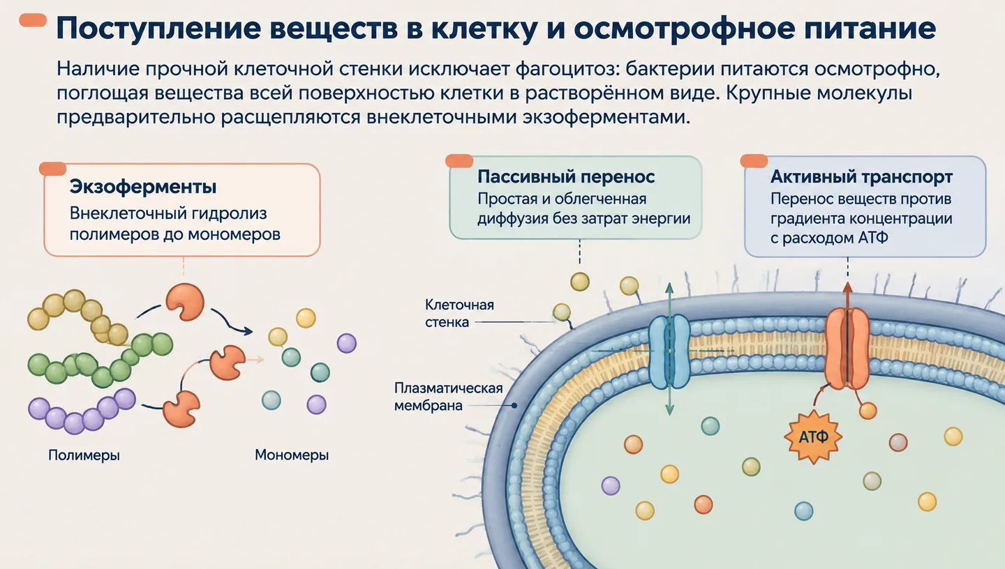 Поступление веществ в клетку и осмотрофное питание