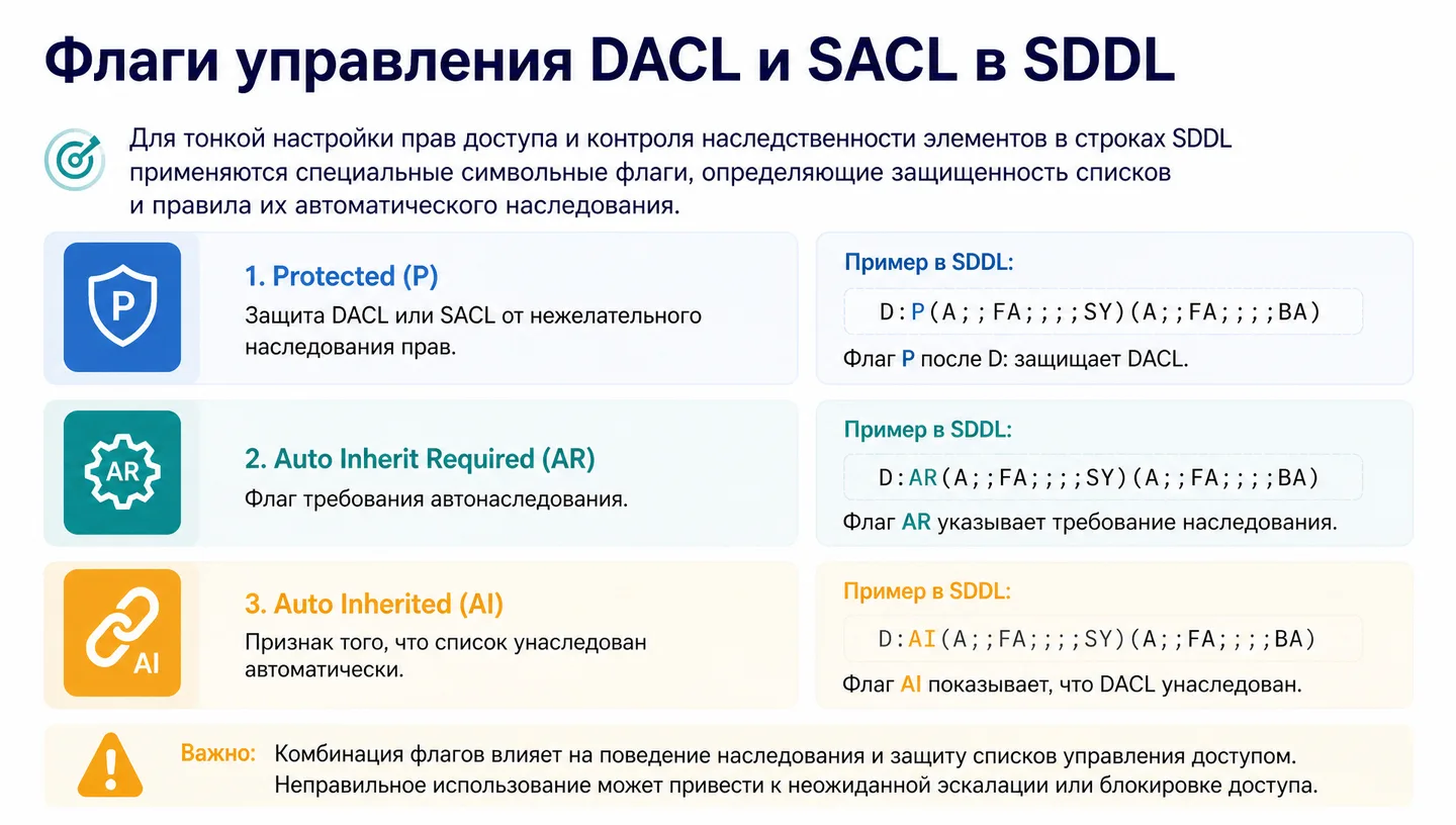 Флаги управления DACL и SACL в SDDL