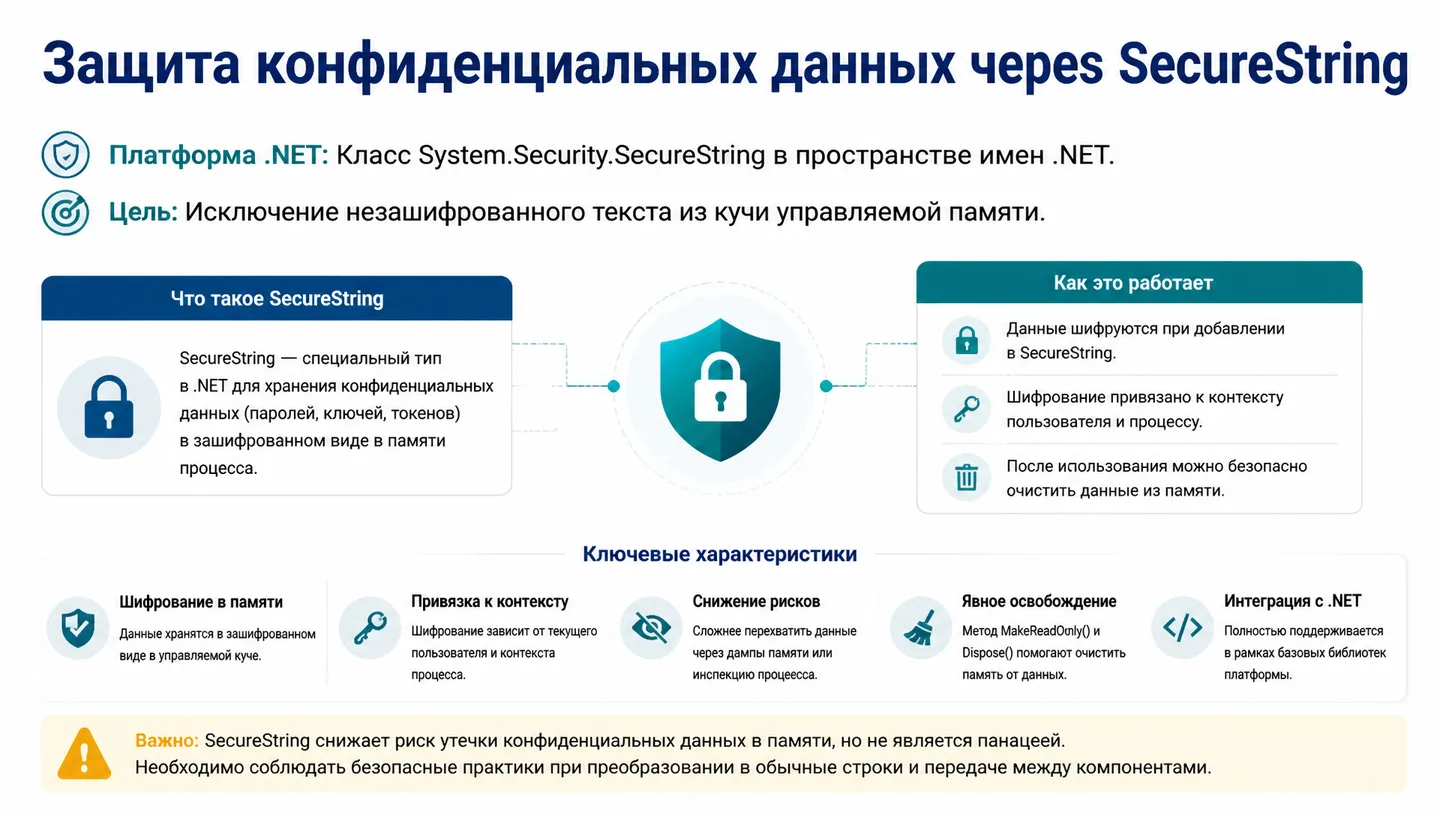 Защита конфиденциальных данных через SecureString