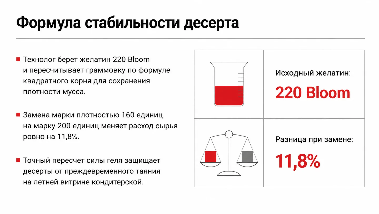 Формула стабильности десерта