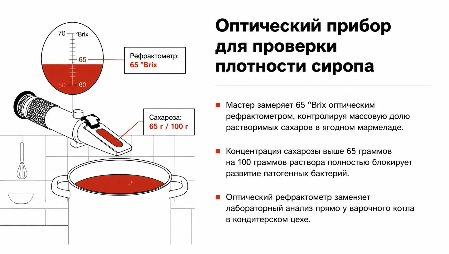 Оптический прибор для проверки плотности сиропа