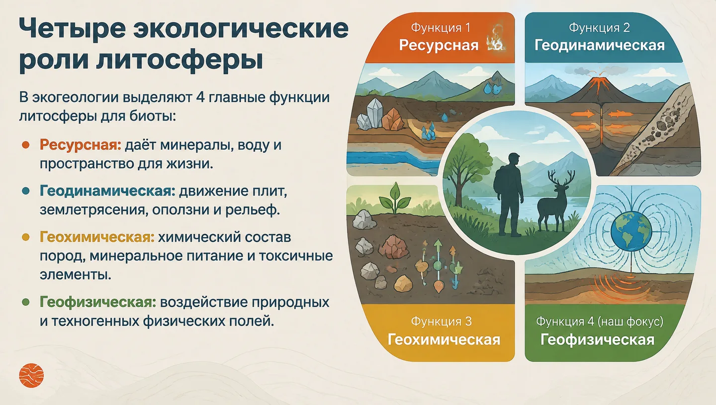 Четыре экологические роли литосферы