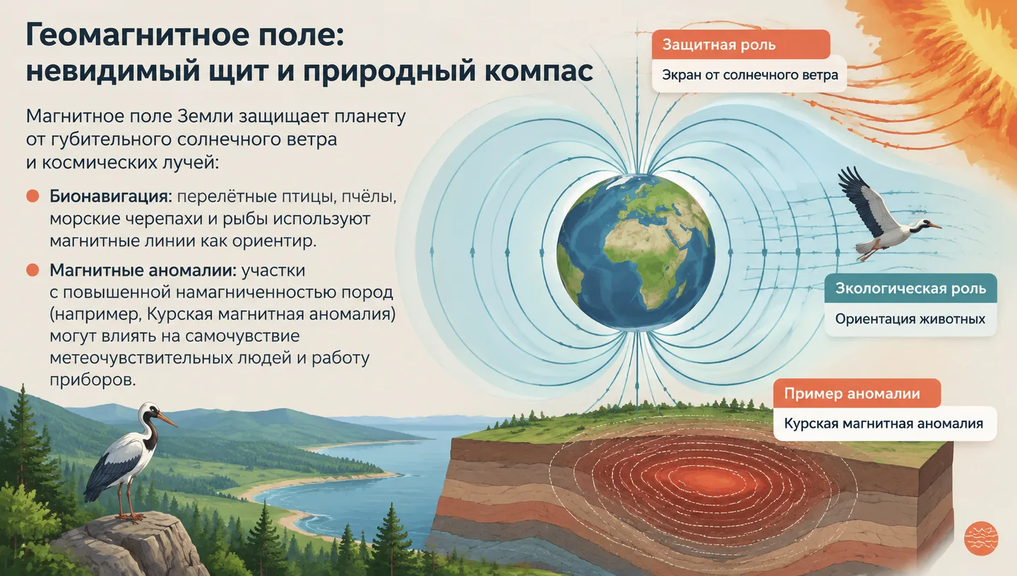 Геомагнитное поле: невидимый щит и природный компас