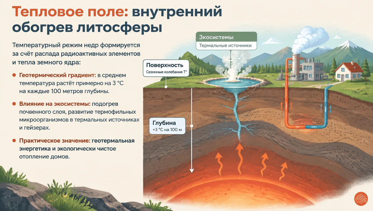 Тепловое поле: внутренний обогрев литосферы