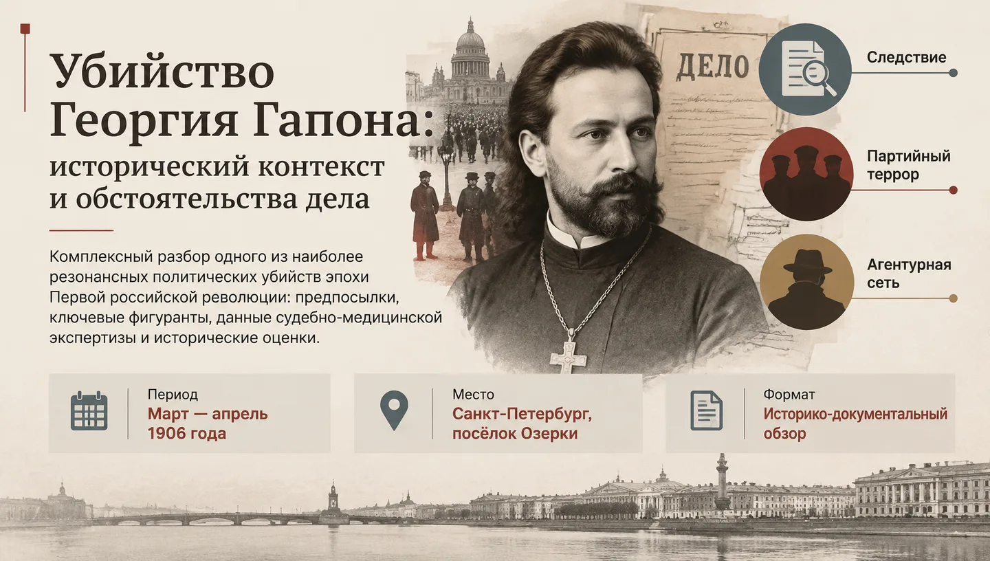 Первый слайд: Убийство Георгия Гапона: исторический контекст и обстоятельства дела
