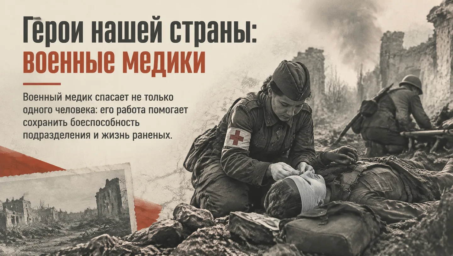 Первый слайд: Герои нашей страны: военные медики