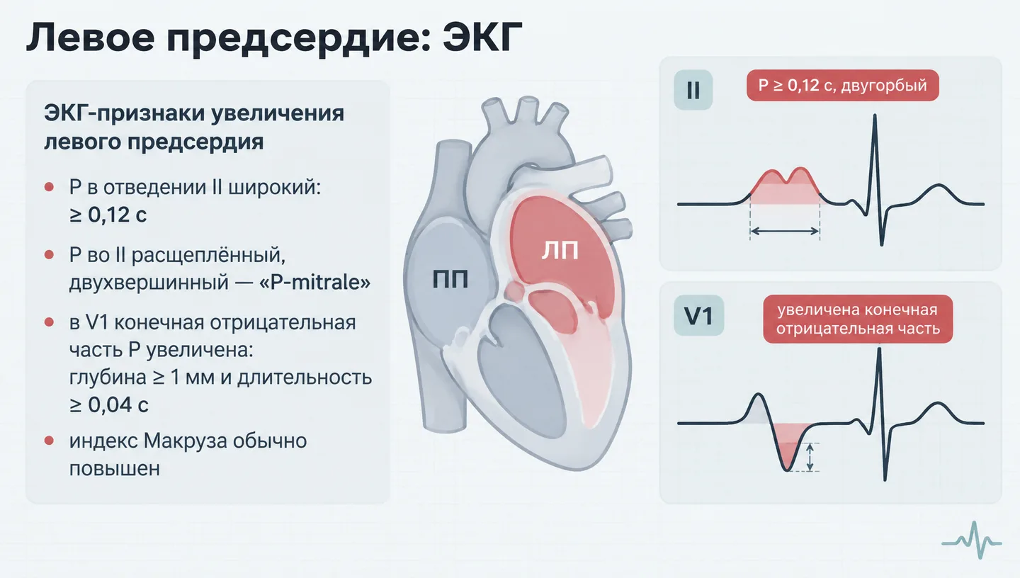 Левое предсердие: ЭКГ