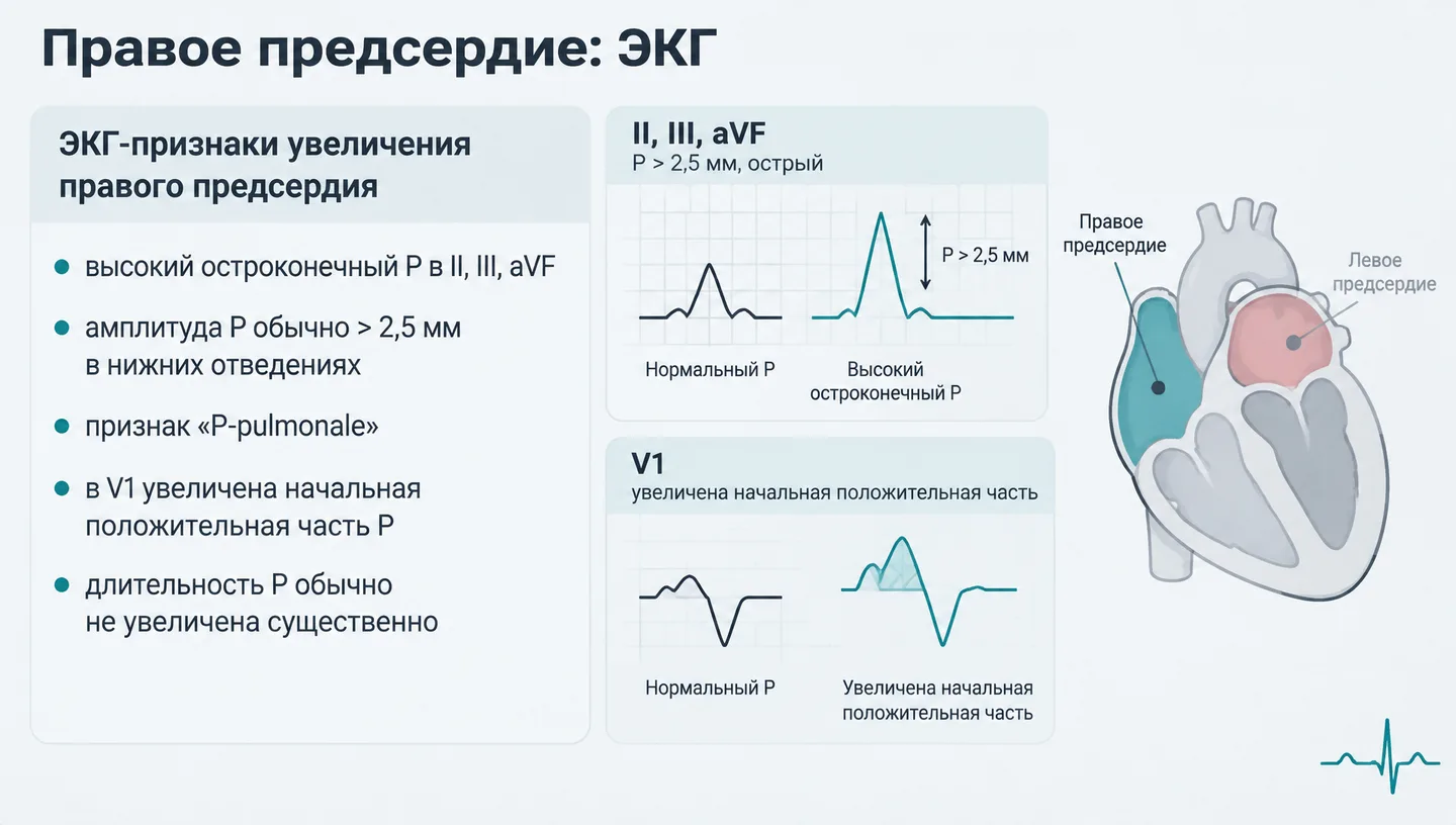Правое предсердие: ЭКГ