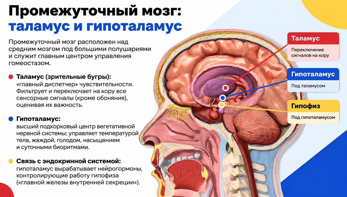 Промежуточный мозг: таламус и гипоталамус