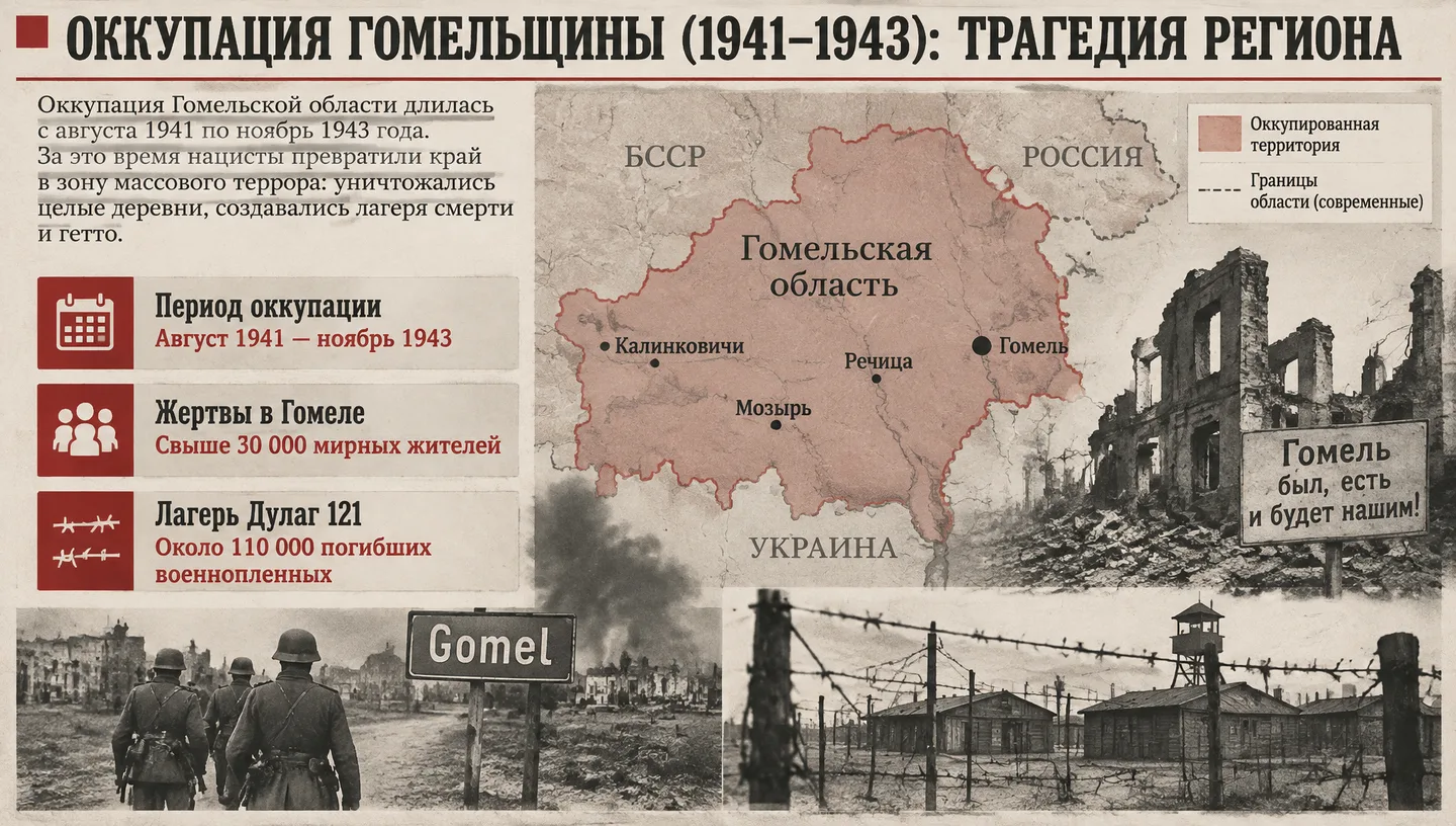 Оккупация Гомельщины (1941–1943): трагедия региона