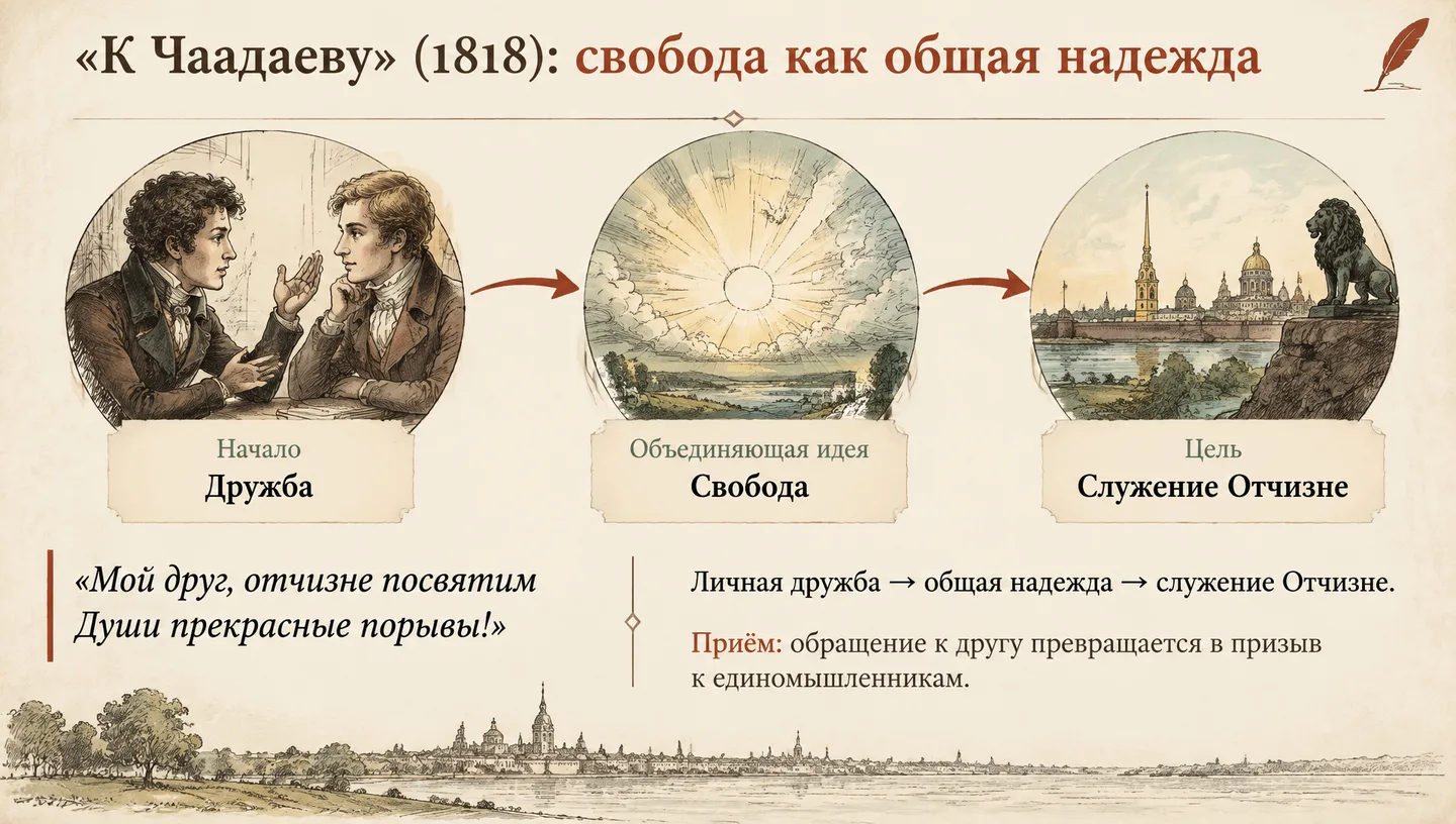 «К Чаадаеву» (1818): свобода как общая надежда