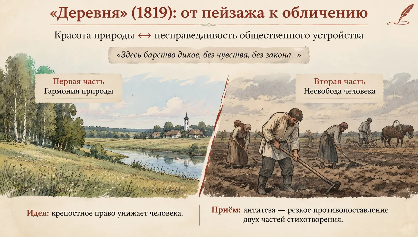 «Деревня» (1819): от пейзажа к обличению