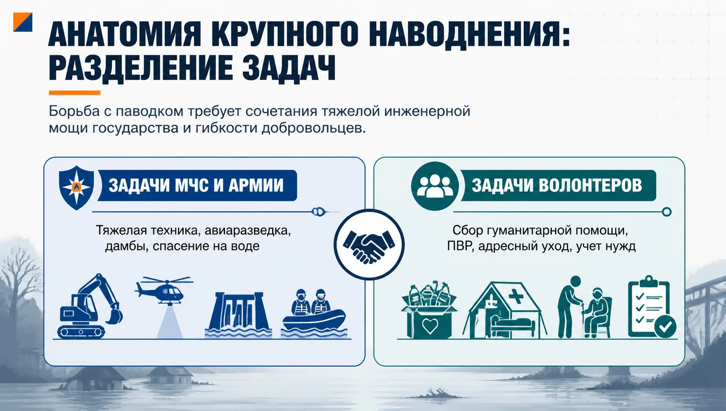 Анатомия крупного наводнения: разделение задач