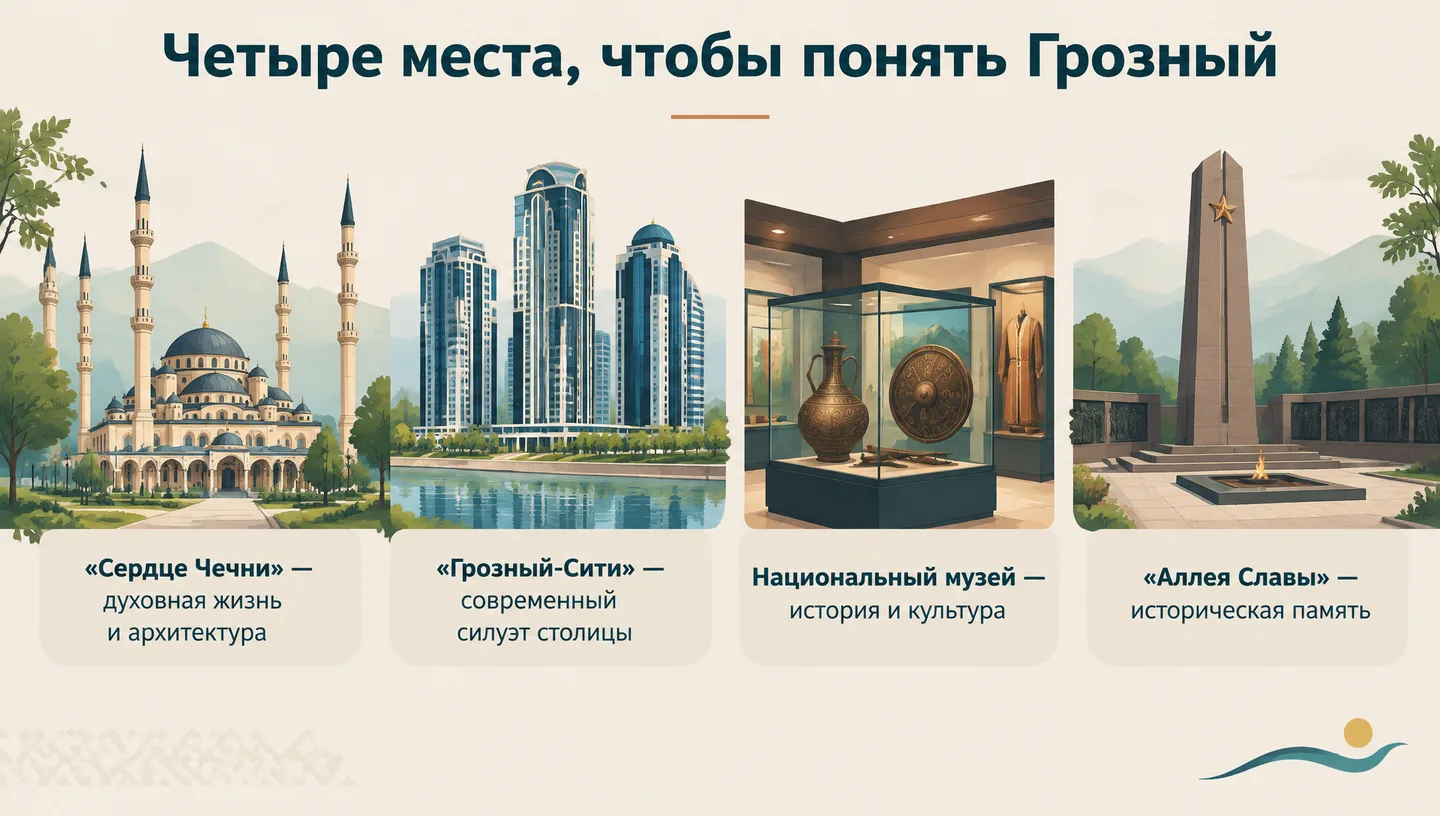 Четыре места, чтобы понять Грозный