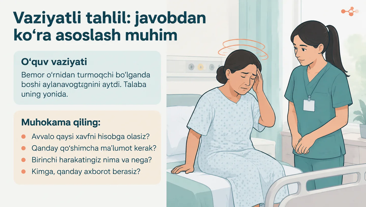Vaziyatli tahlil: javobdan ko‘ra asoslash muhim