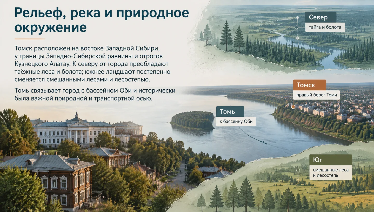 Рельеф, река и природное окружение