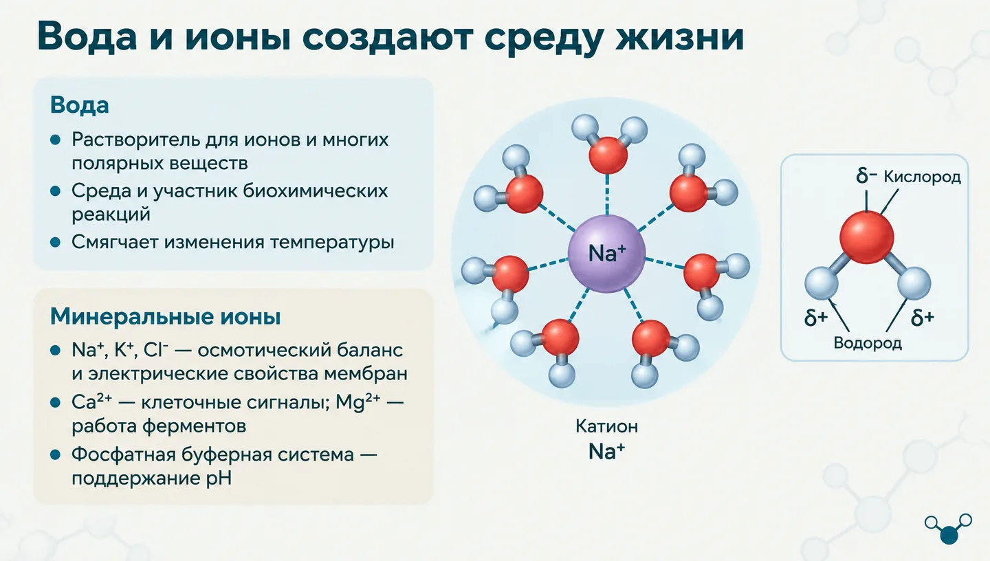 Вода и ионы создают среду жизни