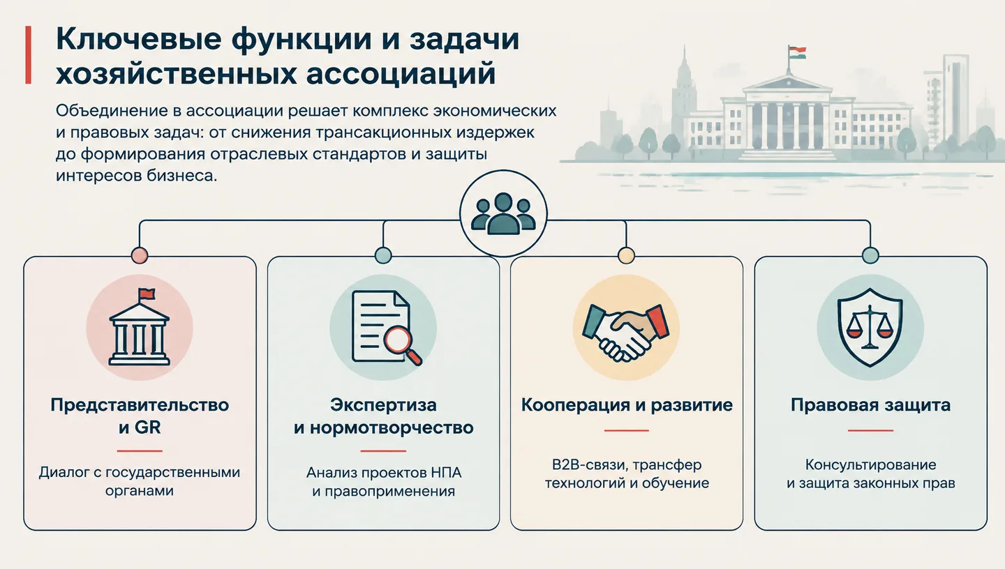 Ключевые функции и задачи хозяйственных ассоциаций