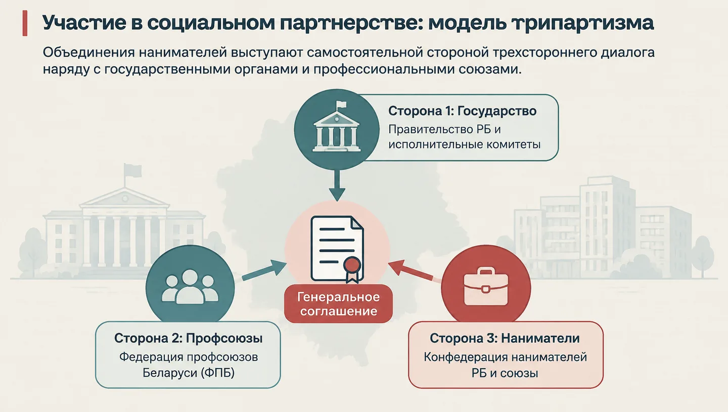 Участие в социальном партнерстве: модель трипартизма
