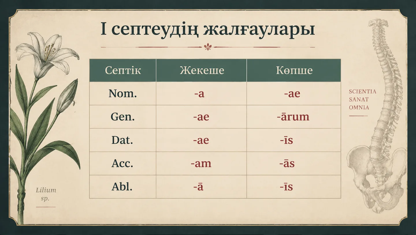 I септеудің жалғаулары