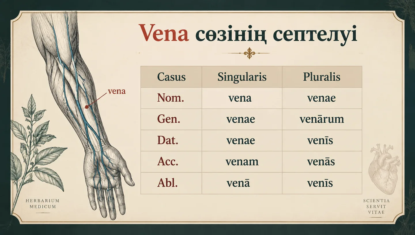 Vena сөзінің септелуі