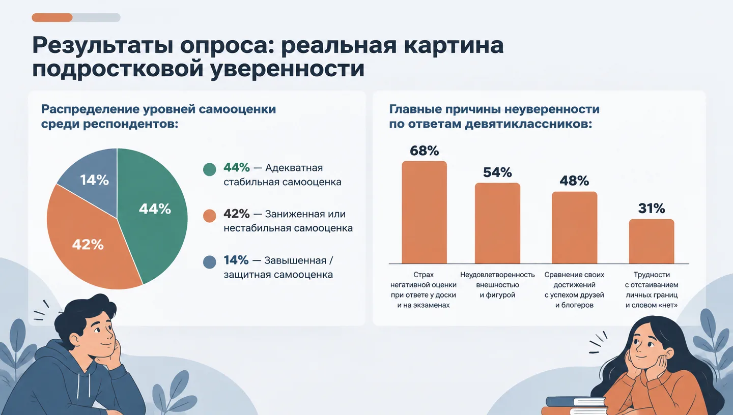 Результаты опроса: реальная картина подростковой уверенности