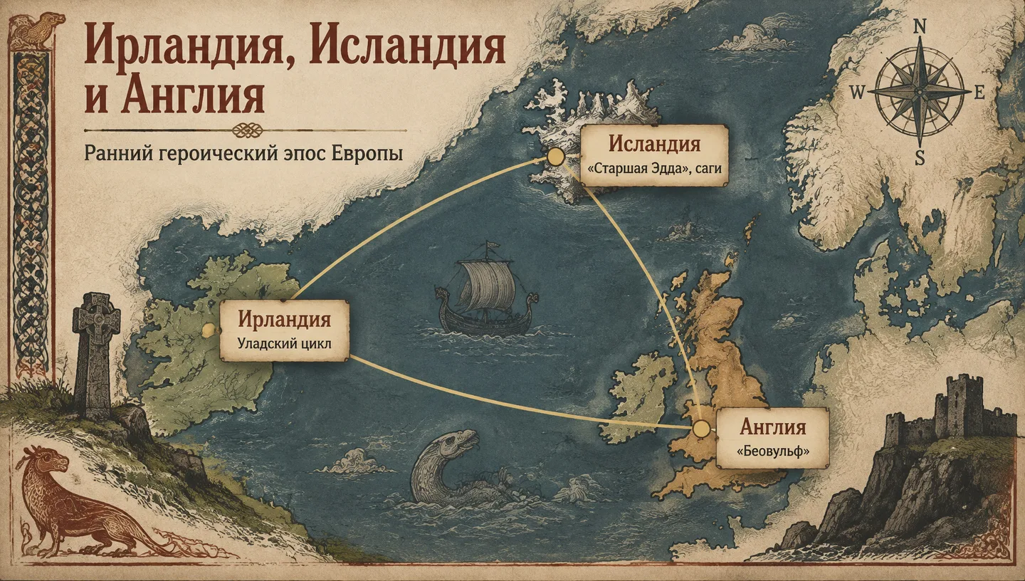 Первый слайд: Ирландия, Исландия и Англия