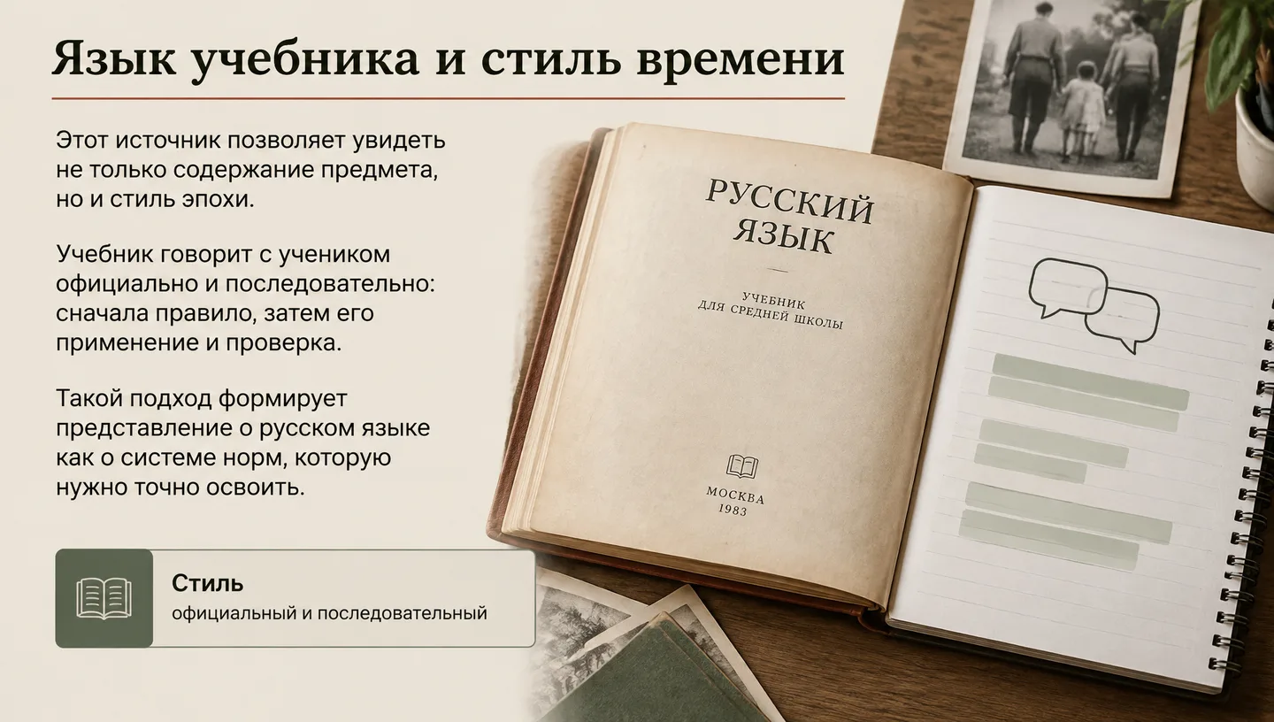 Язык учебника и стиль времени