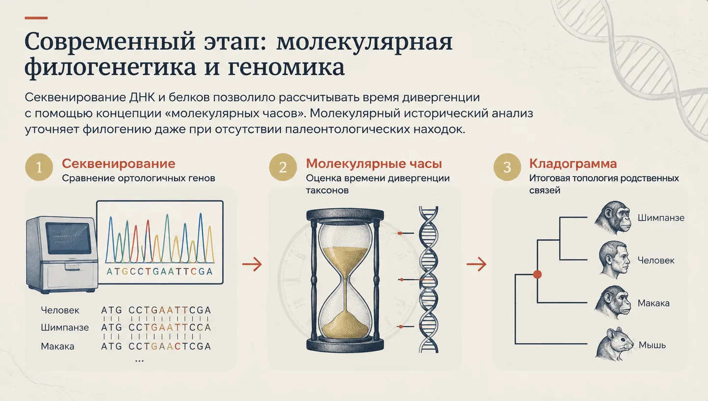 Современный этап: молекулярная филогенетика и геномика