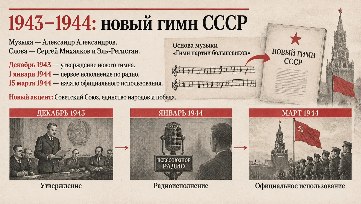 1943–1944: новый гимн СССР