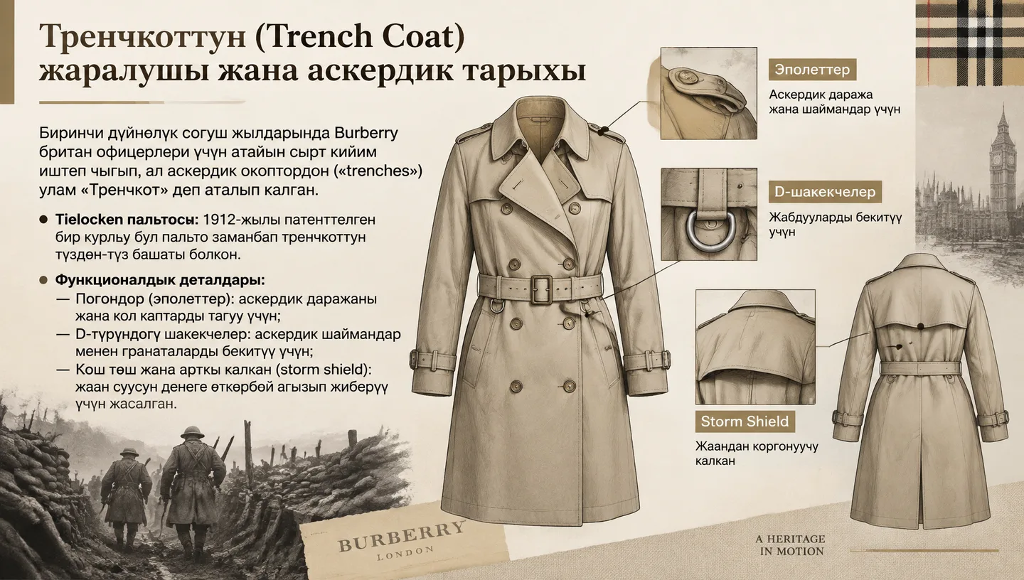 Тренчкоттун (Trench Coat) жаралышы жана аскердик тарыхы