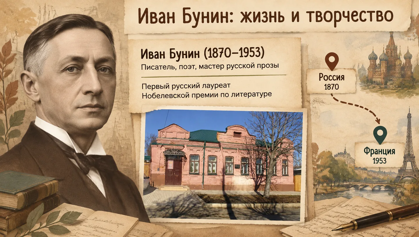 Первый слайд: Иван Бунин: жизнь и творчество