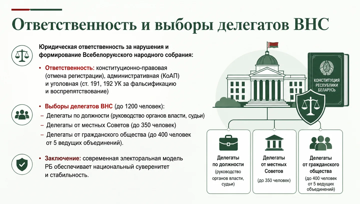 Ответственность и выборы делегатов ВНС