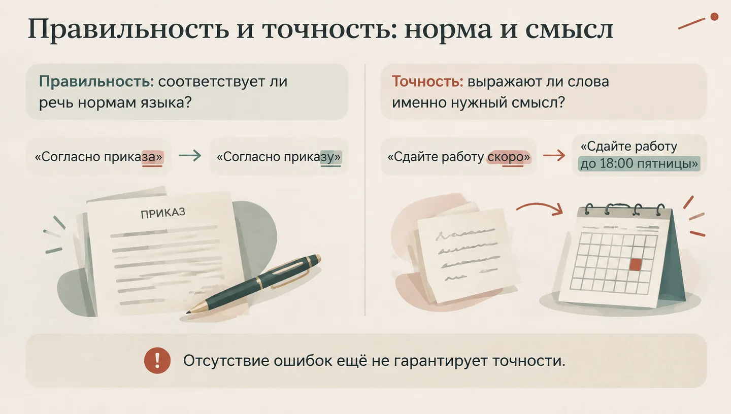 Правильность и точность: норма и смысл