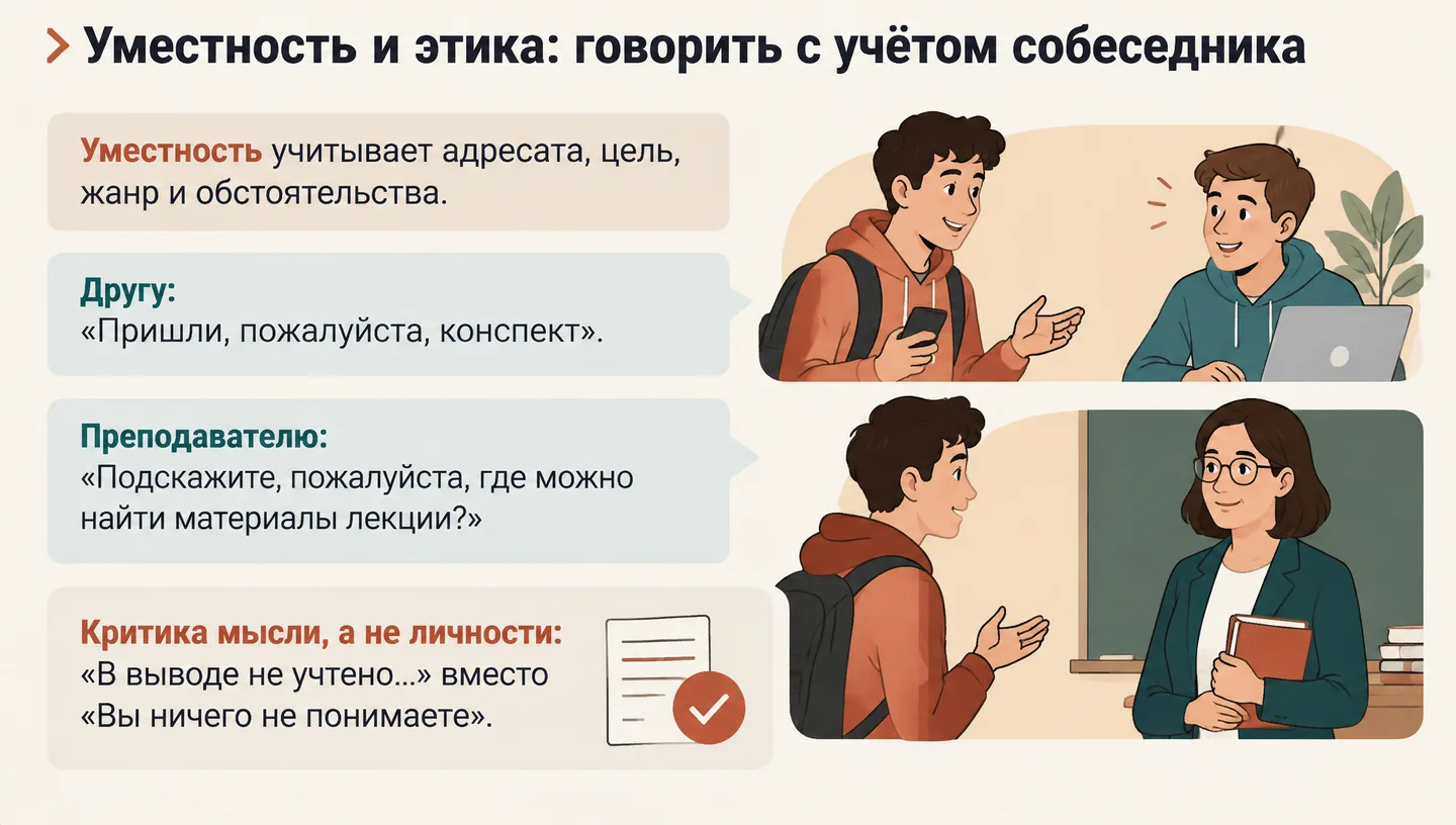 Уместность и этика: говорить с учётом собеседника