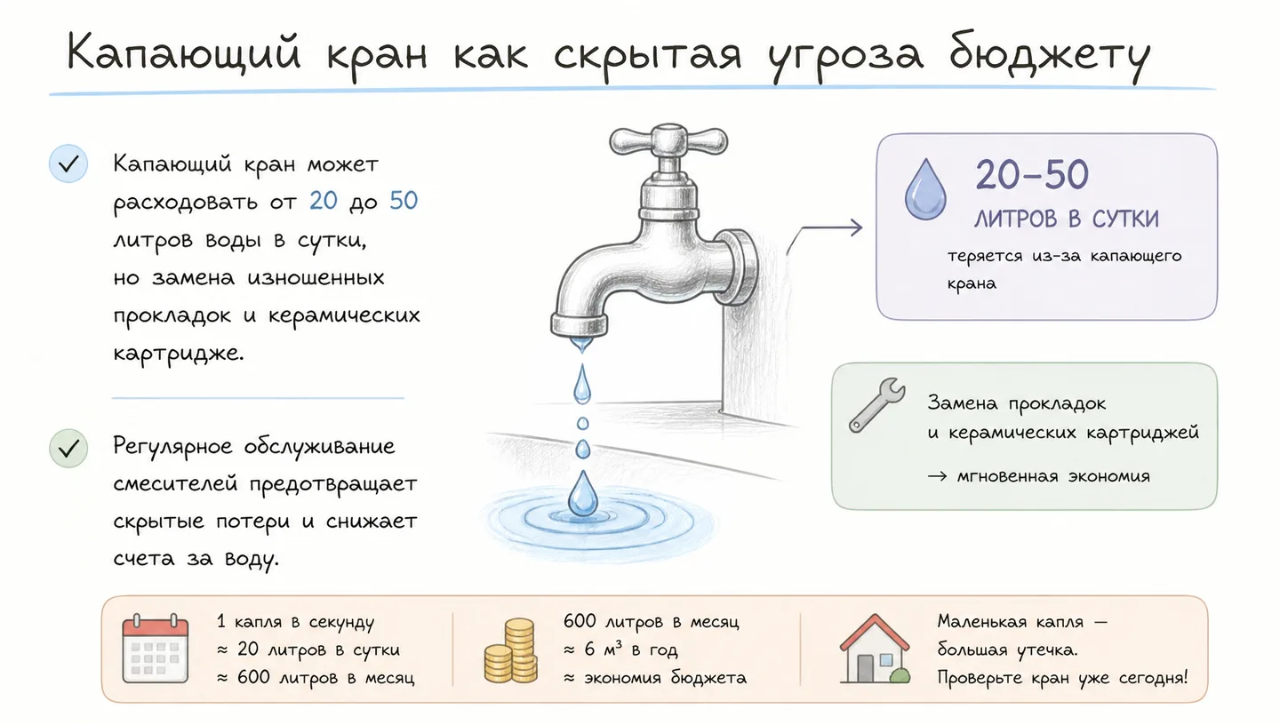 Капающий кран как скрытая угроза бюджету