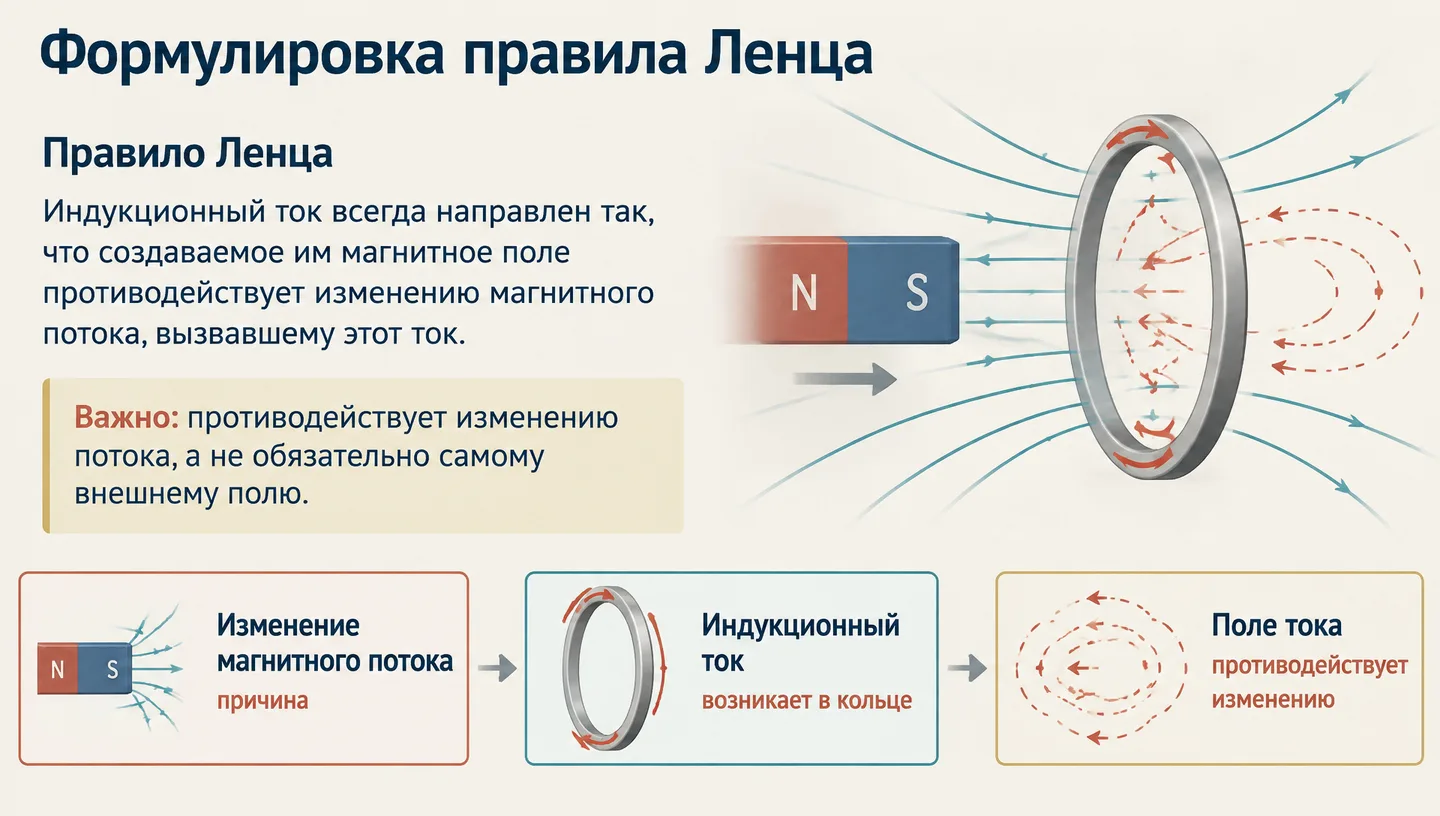 Формулировка правила Ленца