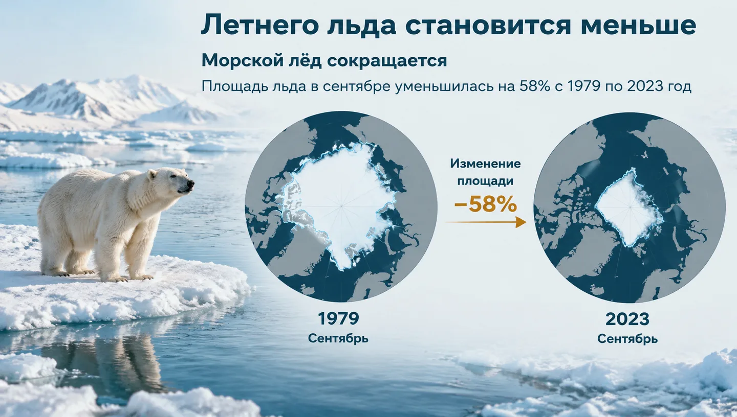 Летнего льда становится меньше