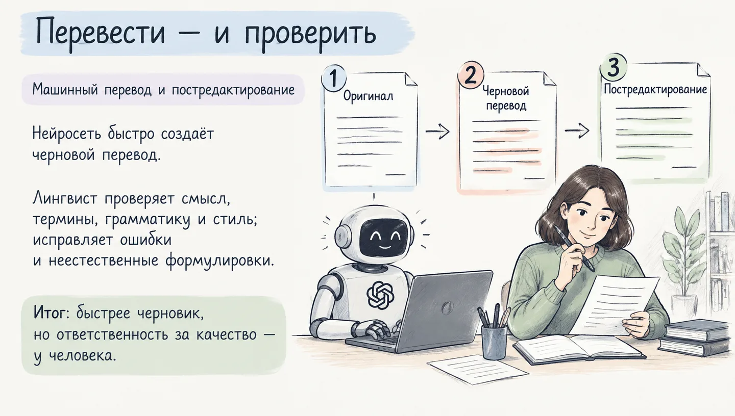 Перевести — и проверить