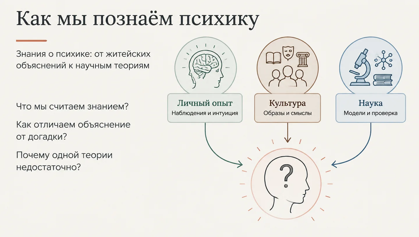 Первый слайд: Как мы познаём психику