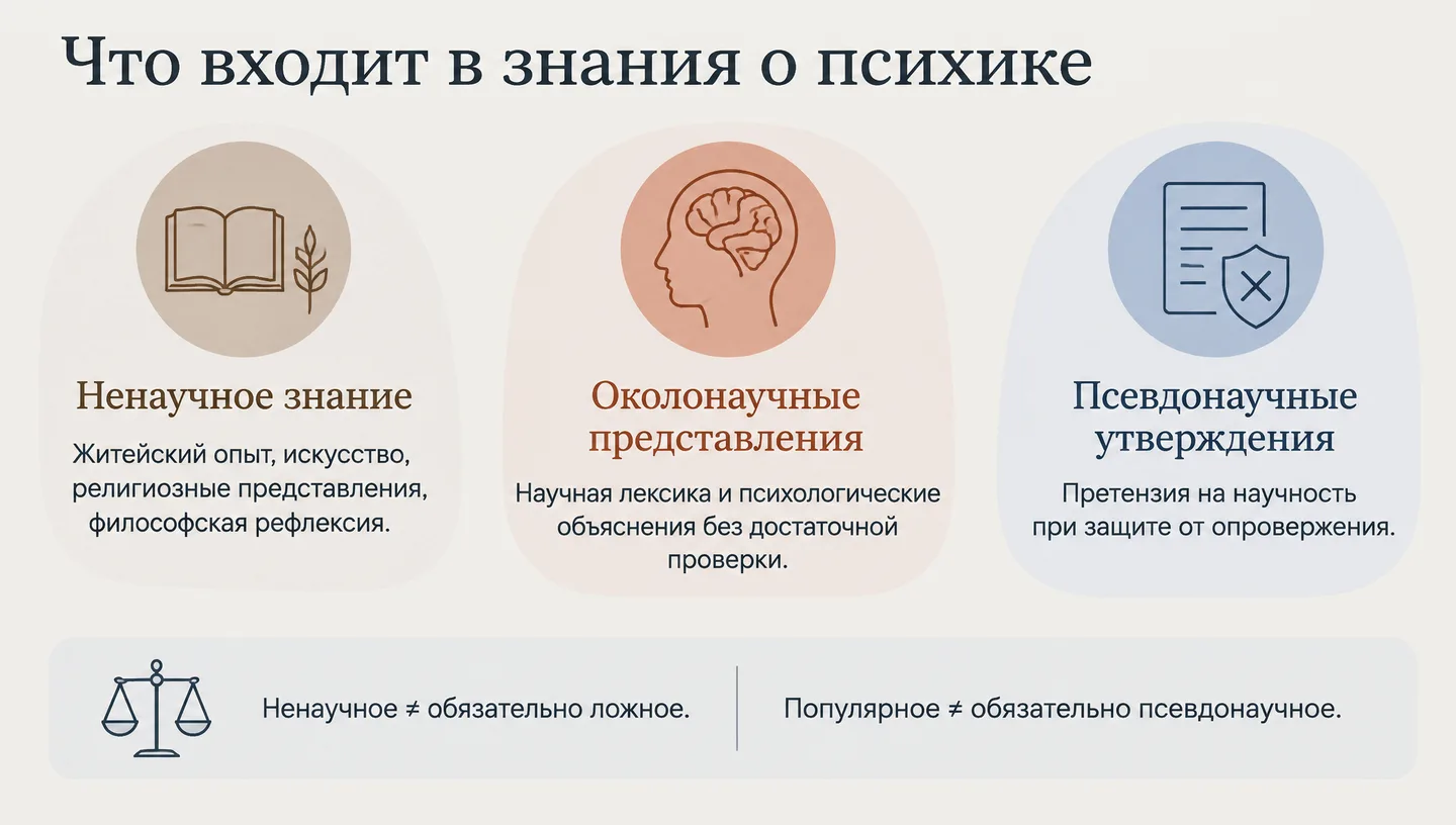 Что входит в знания о психике