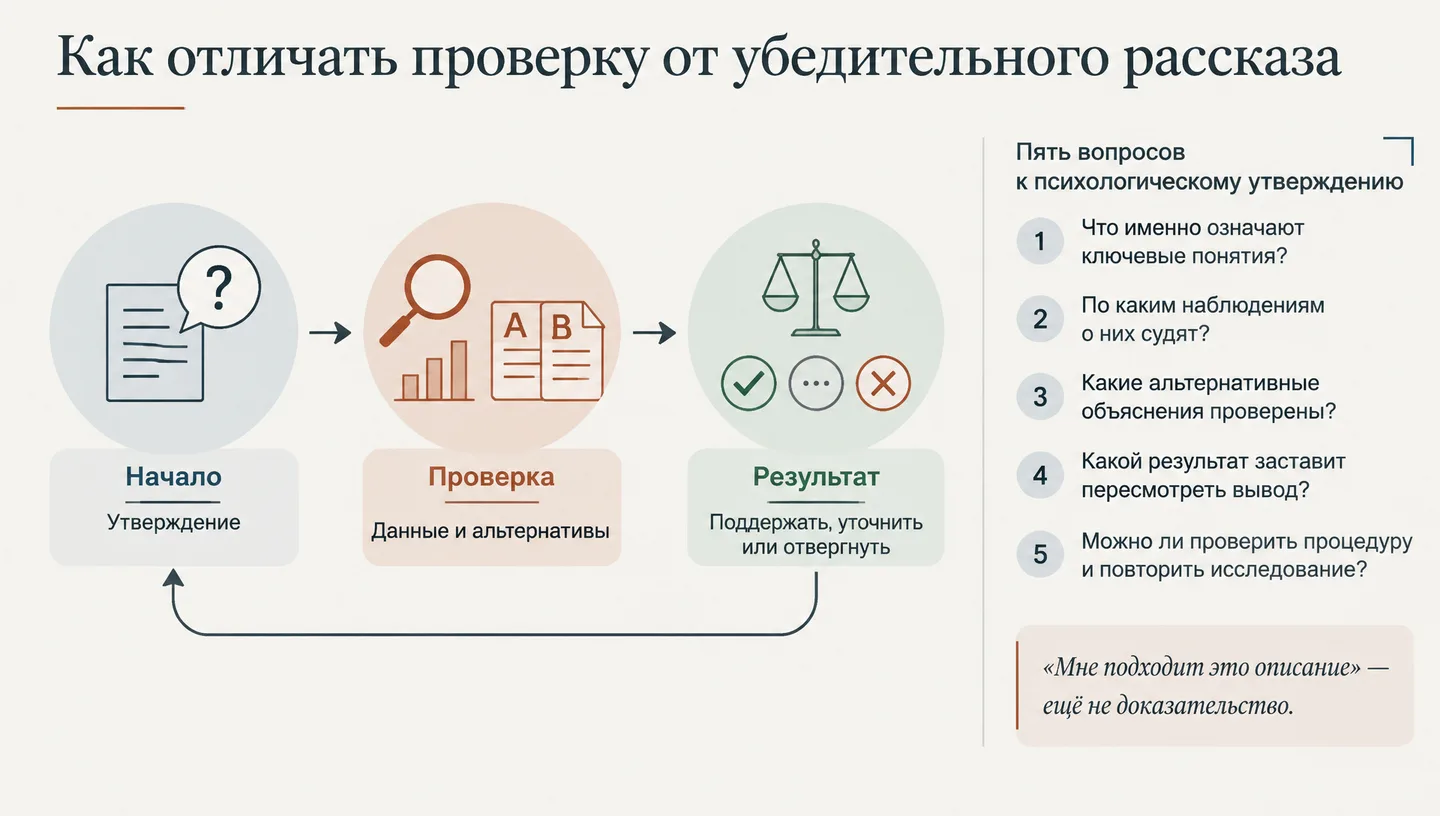 Как отличать проверку от убедительного рассказа