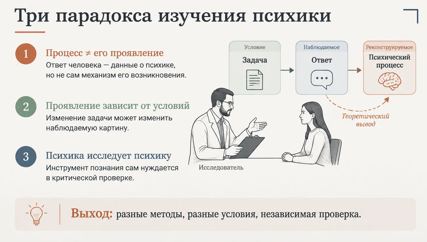 Три парадокса изучения психики